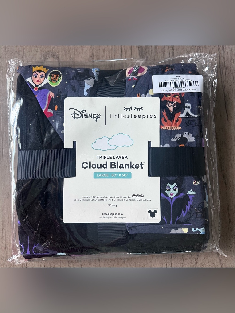 Little Sleepies Disney Villains Cloud Blanket Large 50x50 NWT Bamboo